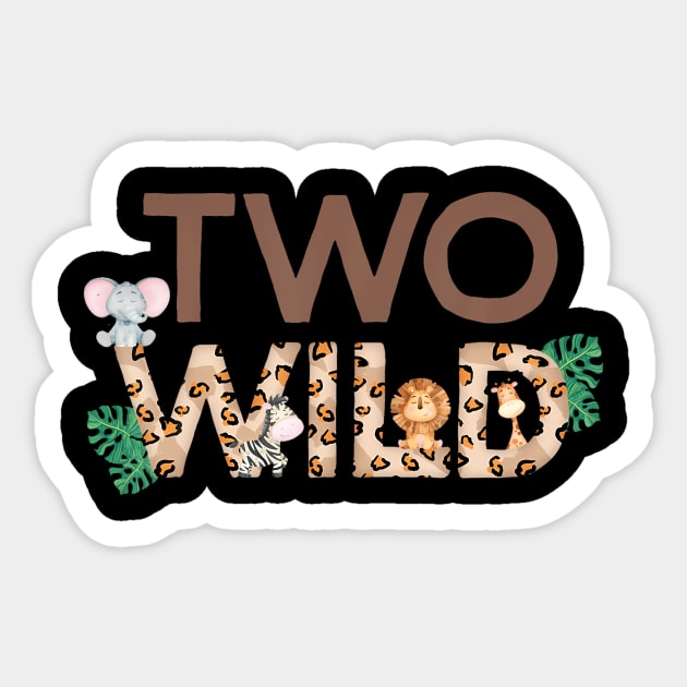 Wild Two Animal Safari 2nd Birthday Theme Family Boy Girl Sticker by Aleem James